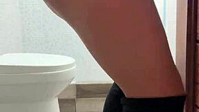 stepsis in lingerie bends over while cleaning, you watching?