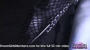 dreamy latina brunette moans loud close-up as huge glass dildo stretches her shaved pussy to orgasm