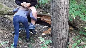 stepsis spies on girlfriend turning heads with that lesbian vibe in the forest