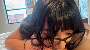 caught gooning to goth step sis trippi rose... clothes ripped in household fantasy 😈 cowgirl ride pov