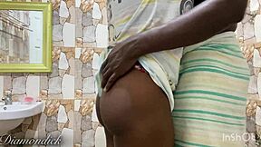 Heart pounding as I fuck stepmom with long cock in bathroom