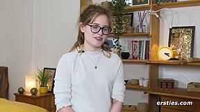 Ersties Luna Fingers And Toys Her Shaved Pussy With Dildo Vibrator Climax