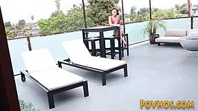 Skanky amateur teen rides cock pov while clit gets fingered