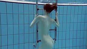russian teen anna netrebko teases petite bikini body underwater at pool in softcore wet swim