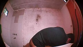 Argentinian Hottie Masturbates Monster Cock Close-Up in Bathroom Fisheye Lens Finish Like Facial Cumshot