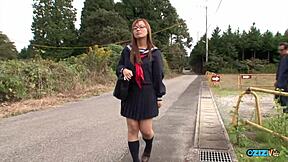 older creep hogties lovely asian with big natural tits for bondage fingering and slave sex