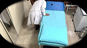 Hidden Hospital Cam Captures Sexy Latina Babe's Bent-Over Doggystyle Orgasm