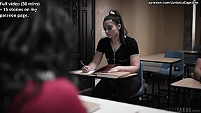 teacher's kid makes me surrender in hot 3some fuck