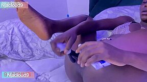 HORNY EBONY MISTRESS SPANKS AND SQUIRTS IN WILD SOLO PLEASURE FRENZY!