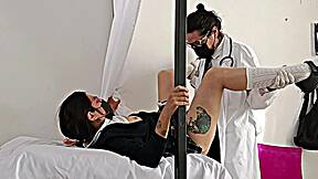 Mexican latina patient bent over hospital bed for doctor's monster cock pounding