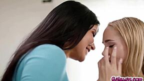 Romi Rain doubts Athena Fleurs' driving but loves her pussy licking and tribbing skills