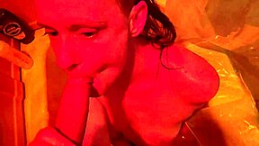 gagging on stranger cock deepthroat with golden shower titty fuck