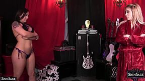 Sinn Sage wrestles Aiden Ashley before sitting on her face casually