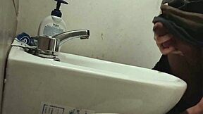 getting my cock primed on the sink for that massive cum blast