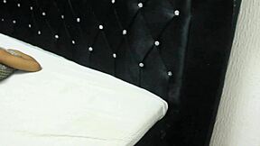 skinny teen babe's narrow ass takes first big black cock on homemade bed!