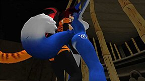 blue vixen shemale furry fucked hard in latex bdsm blowjob