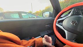 hey stranger caught me flashing dick in car now show those big tits and help jerk