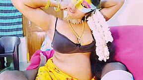 Sexy Indian bhabi moans dirty Telugu talk while getting fucked deep