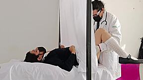Mexican latina patient bent over hospital bed for doctor's monster cock pounding