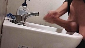 getting my cock primed on the sink for that massive cum blast