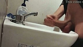 getting my cock primed on the sink for that massive cum blast