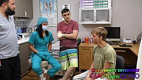 Dr. Canada Fingers Frank's Anal in Football Physical Close-Up