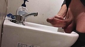 getting my cock primed on the sink for that massive cum blast