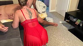 Step mom sneaks in and sucks sleeping stepson's huge cock deepthroat style