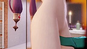 mona's bathroom solo with long hair slime dildo thrusting deep for pleasure