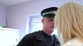 I crave that huge police dick probing my blonde milf pussy deep