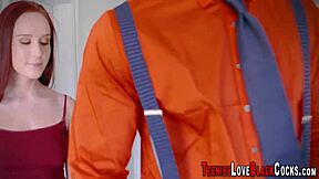 tiny teen slut swallows massive black monster cock cum facial blast