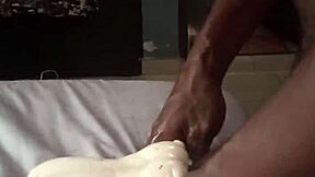 after porn with girlfriend, i fuck my sex doll doggystyle