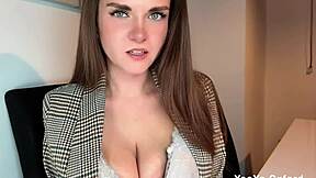 whoa, stepmom's huge tits bulge in leather at work 😍🔥