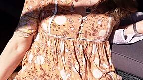 come see this mature wife flash her huge bald pussy lips upskirt