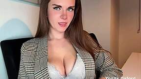 whoa, stepmom's huge tits bulge in leather at work 😍🔥