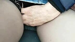 hey mala flashes her pussy naked in public car