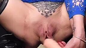 WOW, fucking my huge dildo stretches this gaping milf pussy wide!