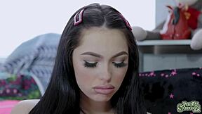 latina teen 18+ slurps jmacs throbbing big man meat mouth pussy tease