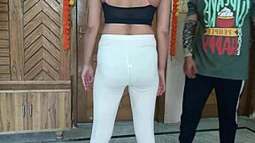 i tricked sexy teen student into naked yoga sucking cock personal trainer classroom