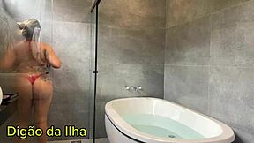 Wife Blows Friend Shower Then Creampie Bath Hubby Friend