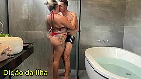Wife Blows Friend Shower Then Creampie Bath Hubby Friend
