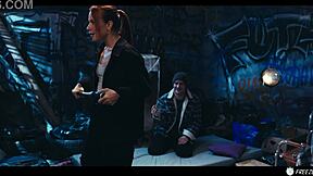 mistress clemence freezes then takes rough face fuck handjob cumshot??