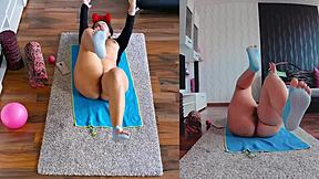 Double Naked Yoga Cams Reveal Curvy Milf Ass Worship Heat!