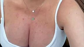 busty barbara's pregnant cleavage shows giant tits