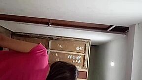 Horny peruvian milf roommate begs no cum inside but takes creampie anyway