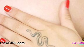 whoa lovely brunette strips to reveal her petite milf body on sofa!