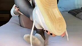 black nylon feet in nike air force crush your fetish dreams!