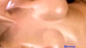Cum Explodes on Katarina Muti's Oiled Big Tits