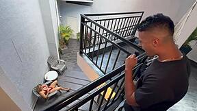 Blonde Colombian stepmom milf Karen Sleent creampied by BBC David Bander