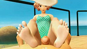 Okumura Delivers Steamy Beach Footjob Action